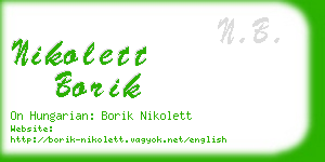 nikolett borik business card